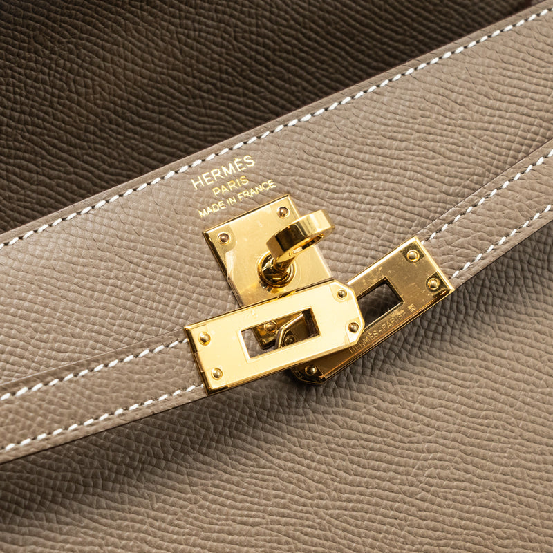 Hermes Kelly 25 Epsom etoupe GHW stamp B