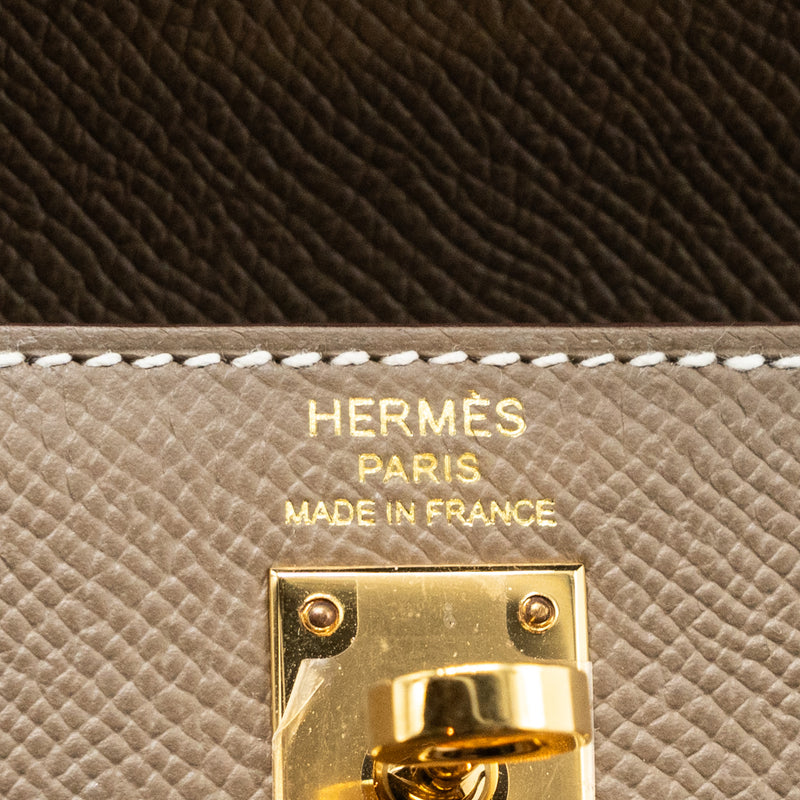 Hermes Kelly 25 Epsom etoupe GHW stamp B