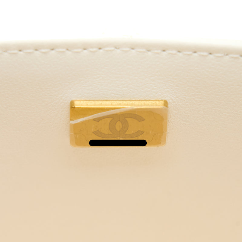 Chanel Small Vanity Case Lambskin White LGHW (Microchip)