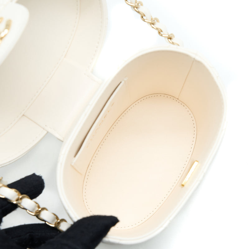 Chanel Small Vanity Case Lambskin White LGHW (Microchip)