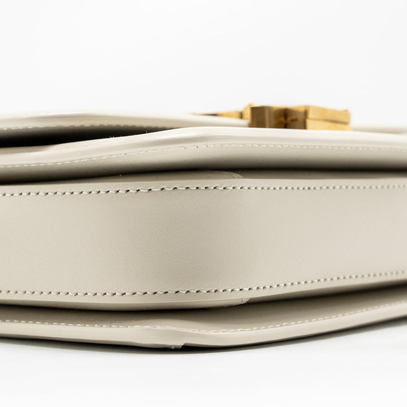 Saint Laurent Small SOlferino Satchel Crossbody Bag Calfskin White GHW