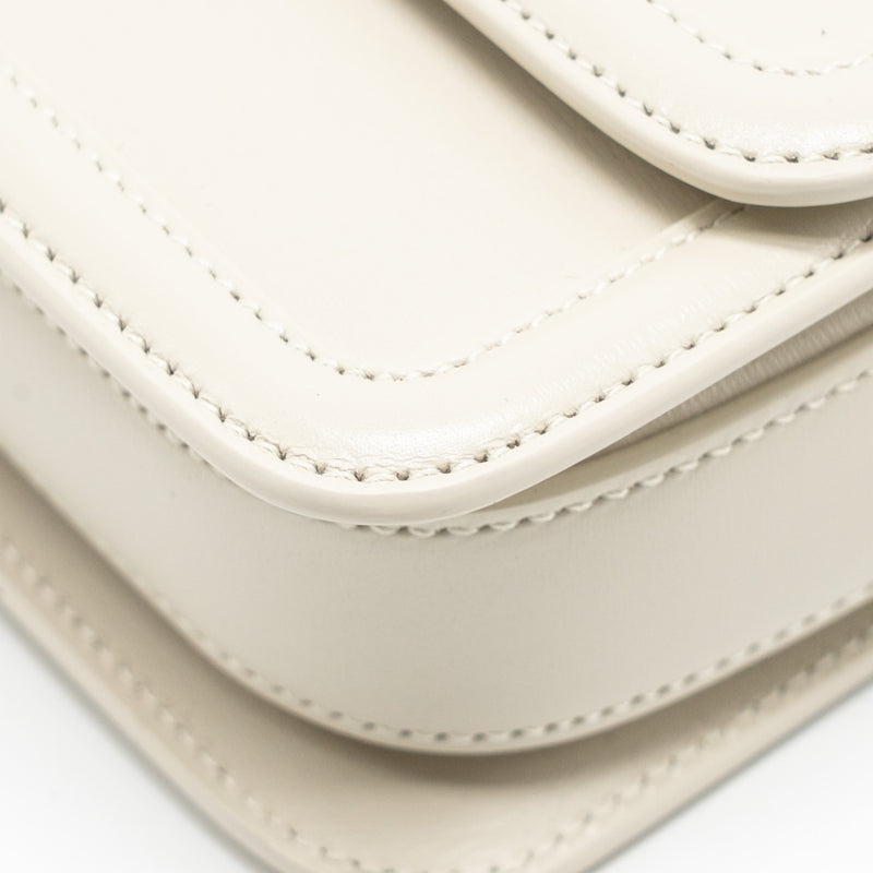 Saint Laurent Small SOlferino Satchel Crossbody Bag Calfskin White GHW