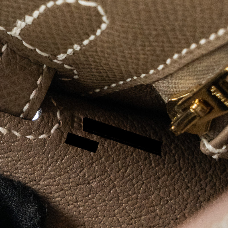 Hermes Kelly 25 Epsom etoupe GHW stamp B