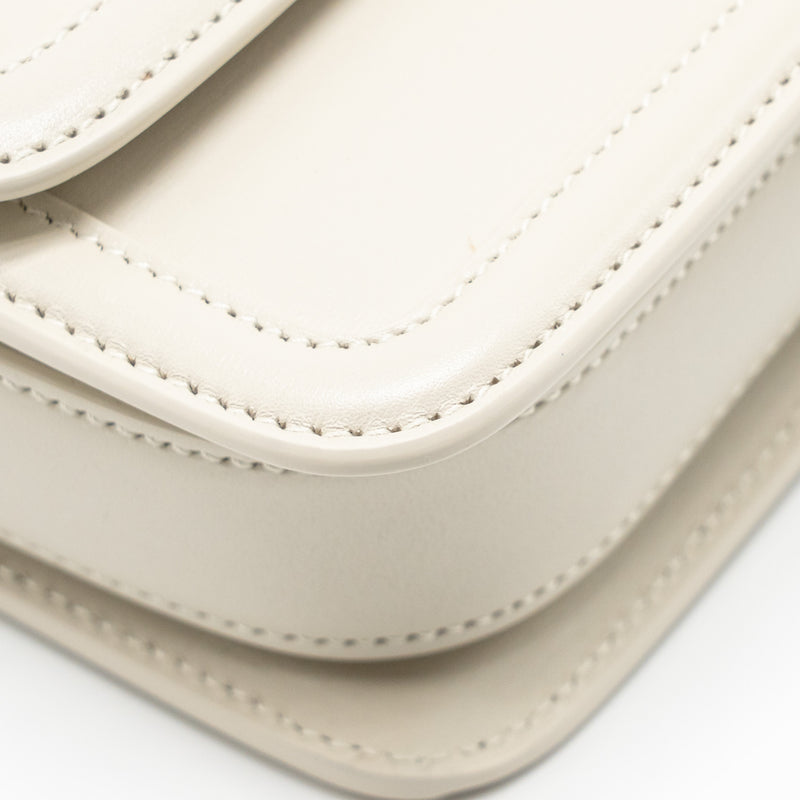 Saint Laurent Small SOlferino Satchel Crossbody Bag Calfskin White GHW