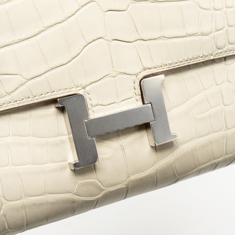 Hermes Constance to go Matte alligator Mississippiensis 8L beton SHW stamp U