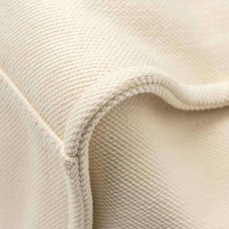 Chanel Deauville Tote Bag with Pearl Logo Fabric/Leather Creamy White/Beige LGHW