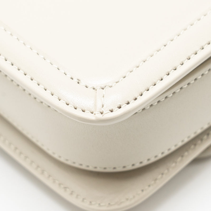 Saint Laurent Small SOlferino Satchel Crossbody Bag Calfskin White GHW