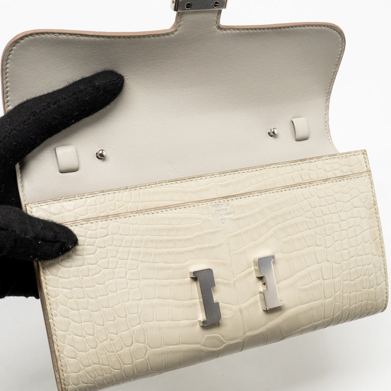 Hermes Constance to go Matte alligator Mississippiensis 8L beton SHW stamp U