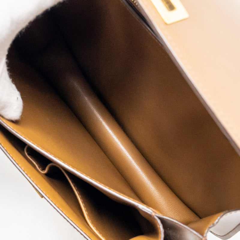 Celine Medium Classic Box Bag Calfskin Brown GHW