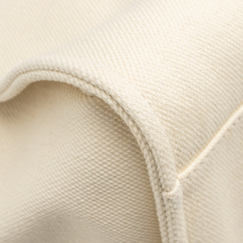 Chanel Deauville Tote Bag with Pearl Logo Fabric/Leather Creamy White/Beige LGHW