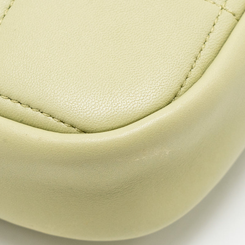 Chanel 20a Diamond Shape Crossbody Bag Quilted Lambskin Light Green GHW
