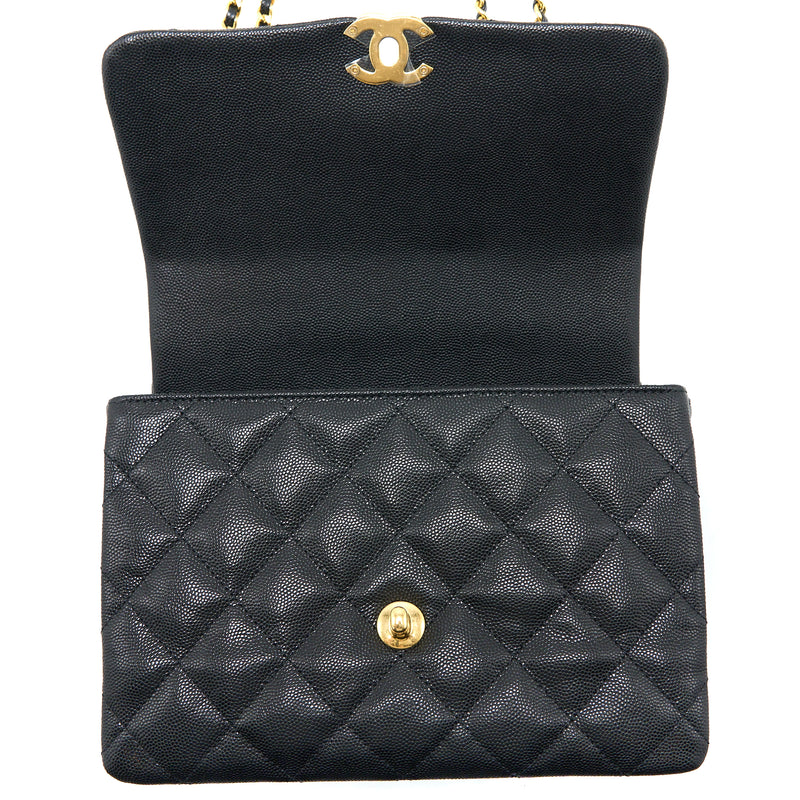 Chanel 22K Coco First Caviar Black GHW (Microchip)
