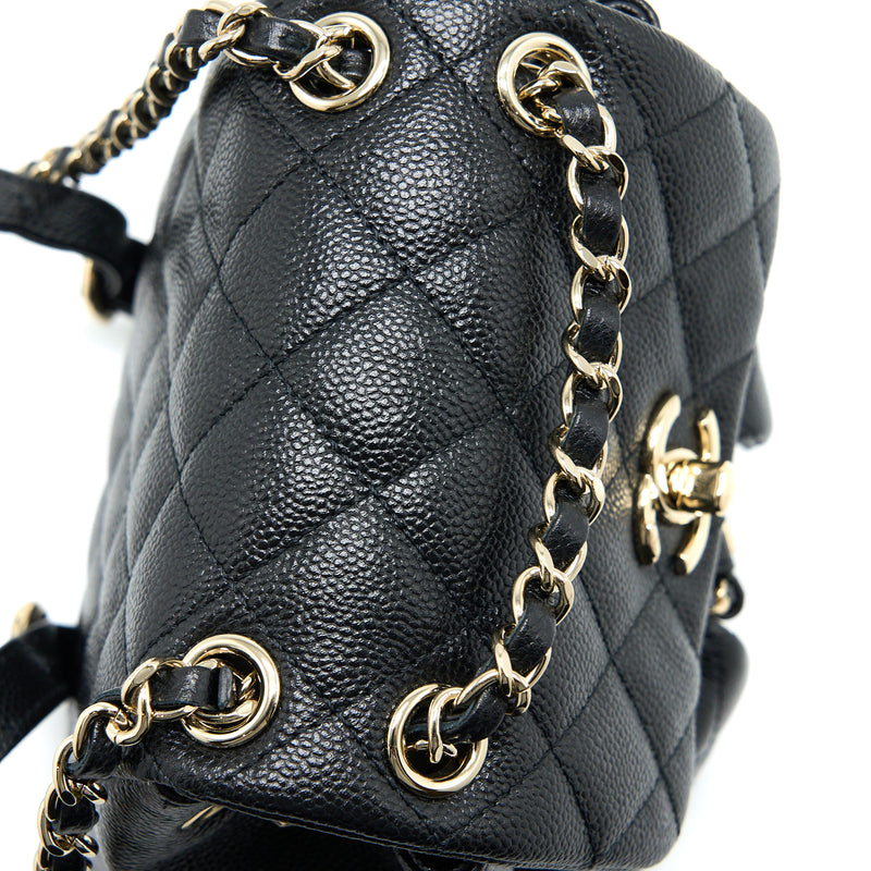 Chanel 23p Mini Triple Pack Backpack Caviar Black LGHW (Microchip)