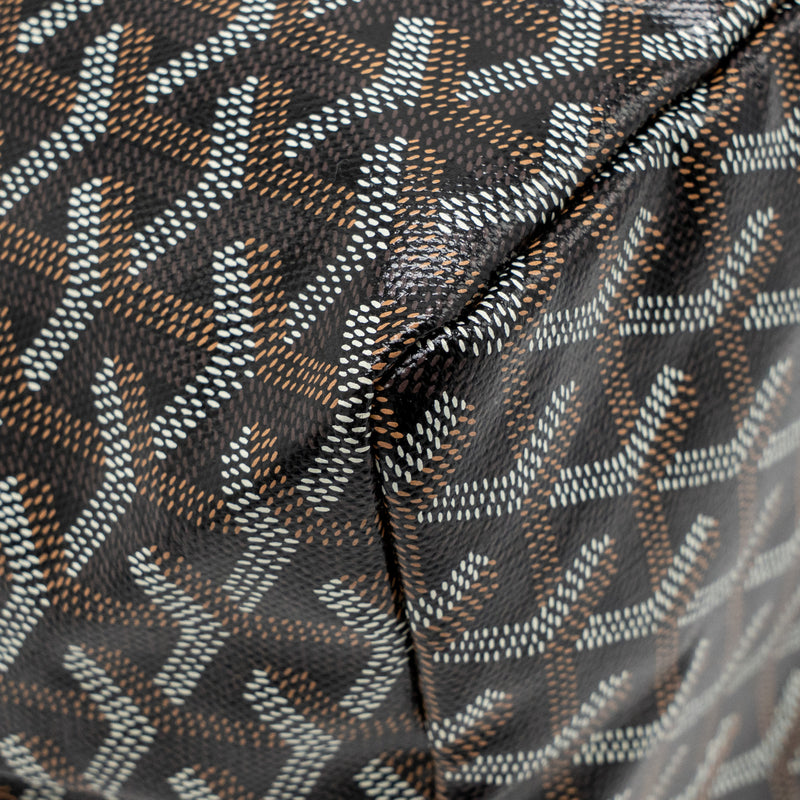 Goyard Saint Louis PM Tote Bag Goyardine Canvas/Calfskin Black