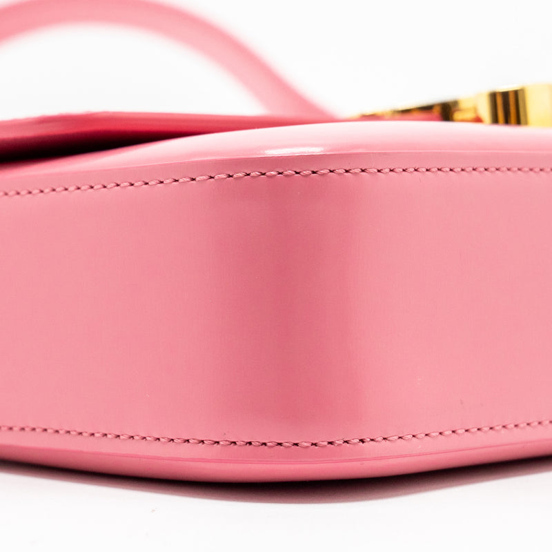 CELINE Triomphe Shoulder Bag Shiny Calfskin Flamingo GHW