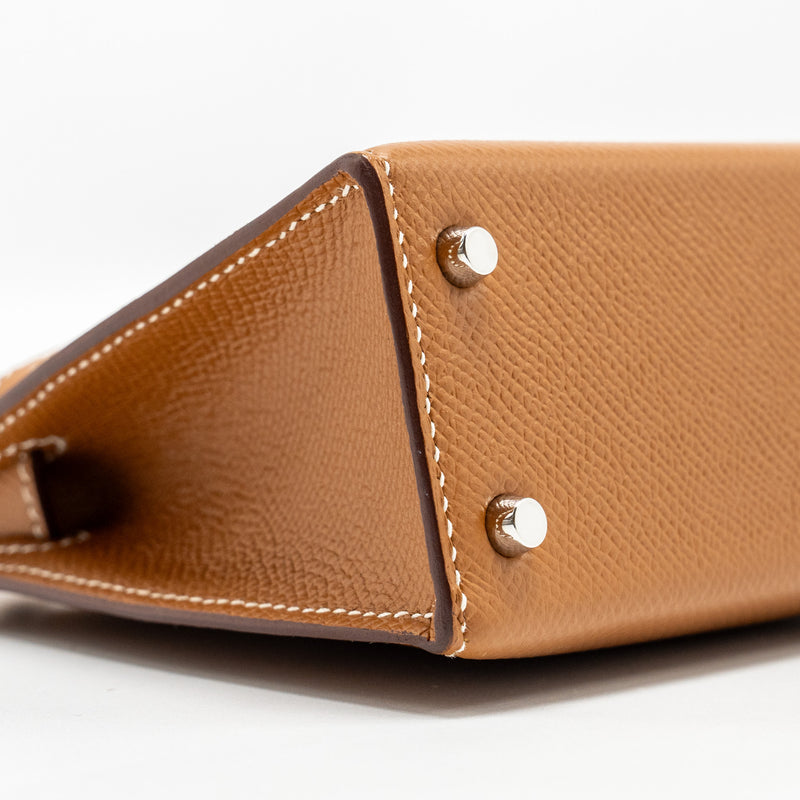 Hermes Mini Kelly II Epsom Gold SHW STAMP U