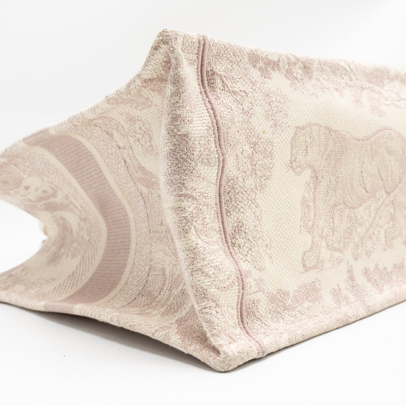 Dior Medium Book Tote Pink Toile de Jouy Embroidery