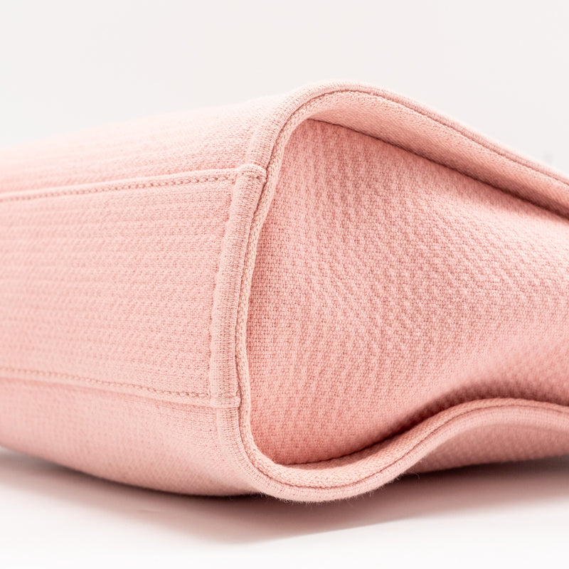 CHANEL DEAUVILLE PM TOTE BAG CANVAS PINK SHW (MICROCHIP)