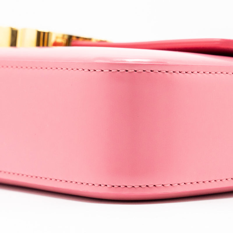 CELINE Triomphe Shoulder Bag Shiny Calfskin Flamingo GHW