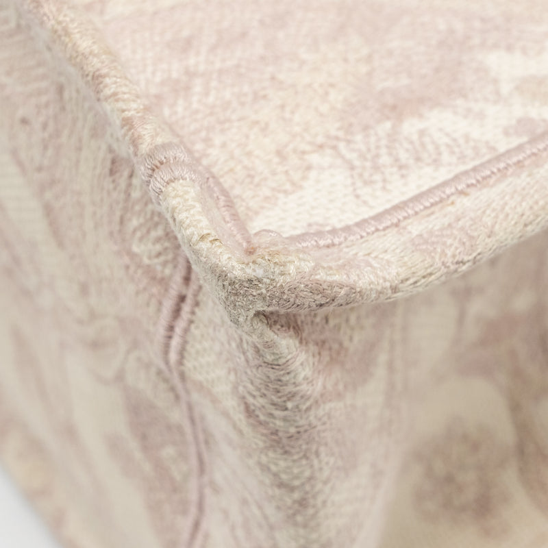 Dior Medium Book Tote Pink Toile de Jouy Embroidery