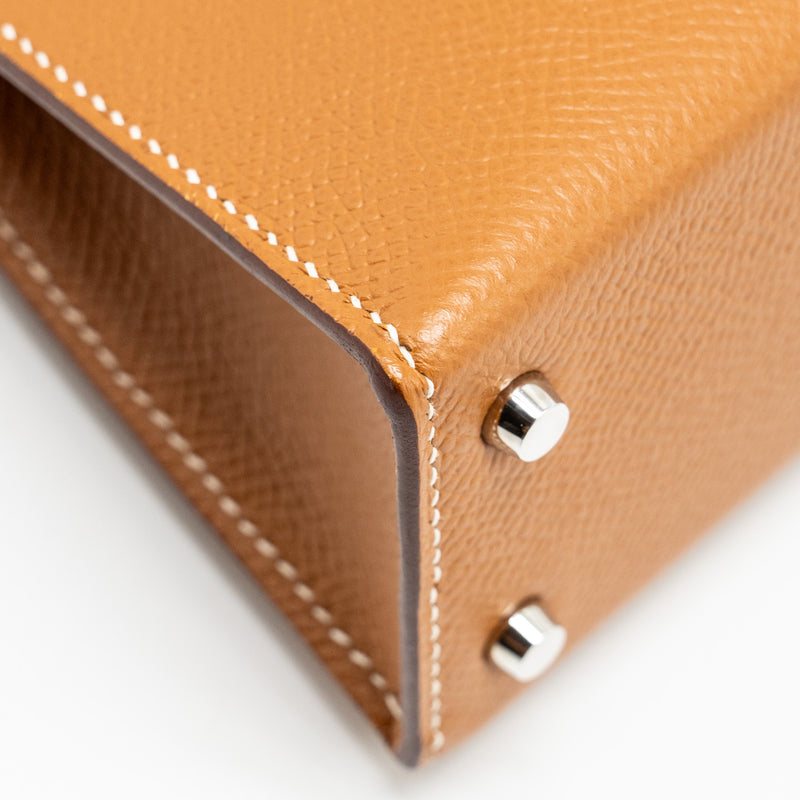 Hermes Mini Kelly II Epsom Gold SHW STAMP U