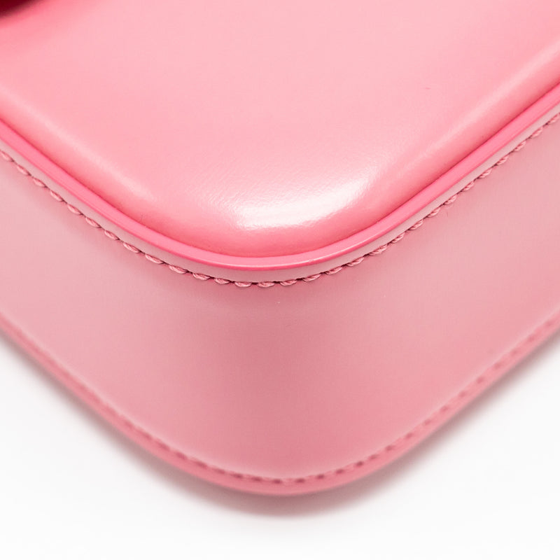 CELINE Triomphe Shoulder Bag Shiny Calfskin Flamingo GHW