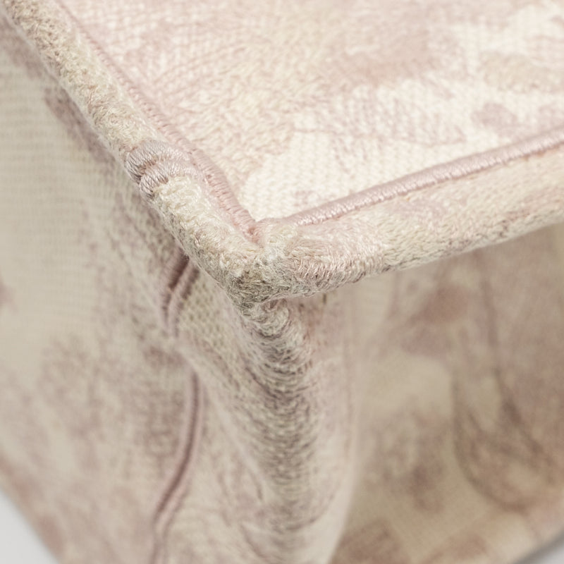 Dior Medium Book Tote Pink Toile de Jouy Embroidery