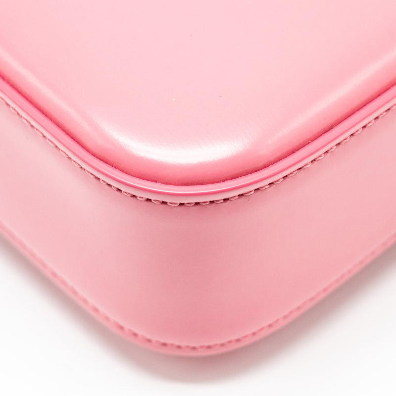 CELINE Triomphe Shoulder Bag Shiny Calfskin Flamingo GHW