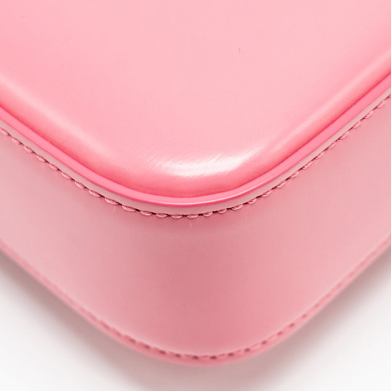 CELINE Triomphe Shoulder Bag Shiny Calfskin Flamingo GHW
