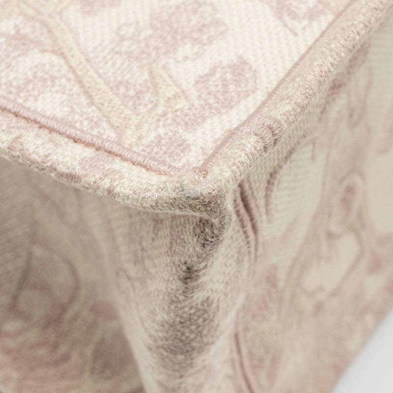 Dior Medium Book Tote Pink Toile de Jouy Embroidery