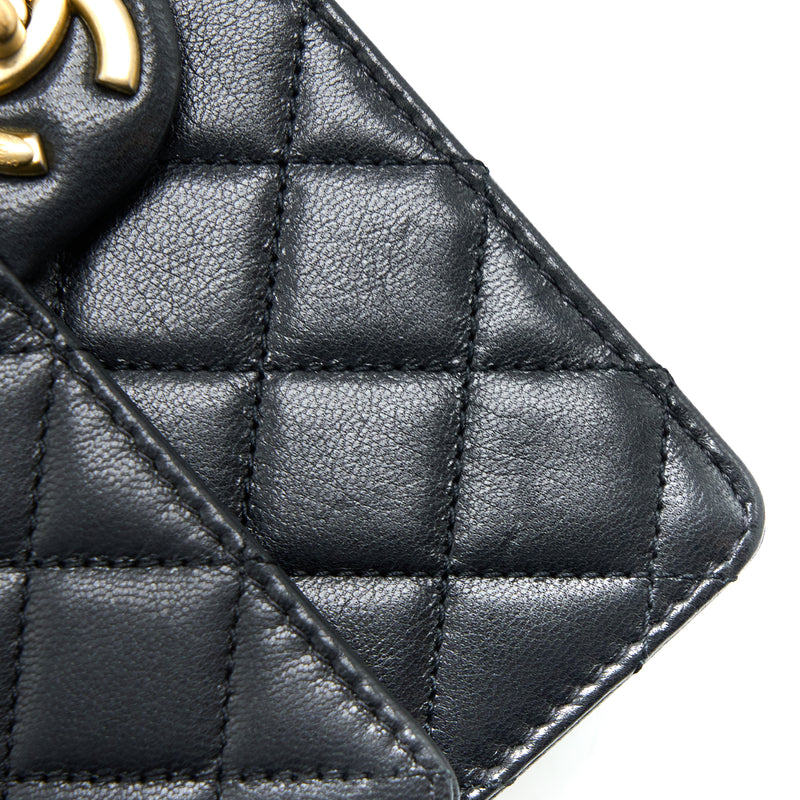 Chanel 20C Pearl Flap Bag Goatskin Black GHW