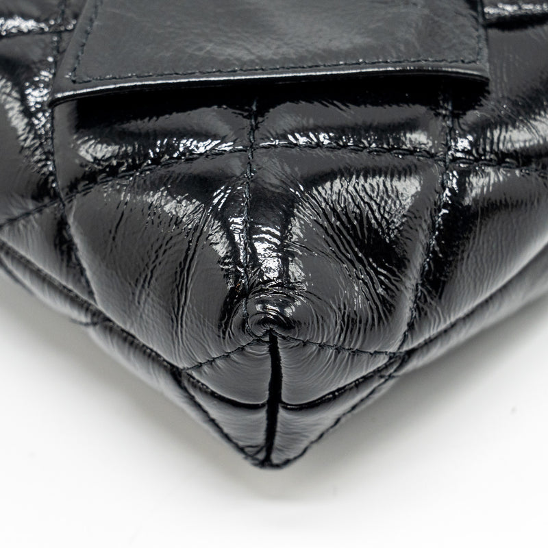 Chanel 24A Bowknot Clutch With Chain patent Crumpled Lambskin/Shiny Lambskin Black GHW (microchip)