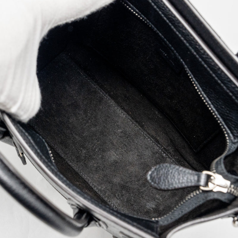 Celine nano luggage bag calfskin black SHW