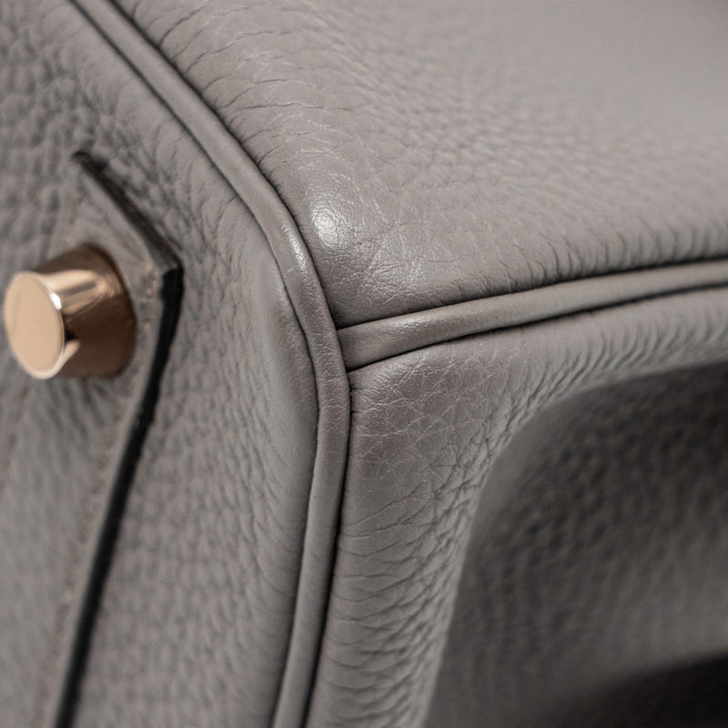 Hermes Birkin 25 Togo Gris Etain RGHW Stamp D