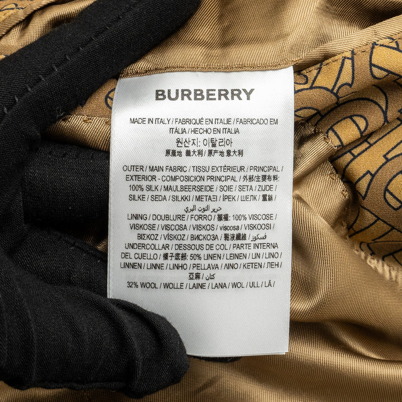 Burberry Size IT36 Monogram Print Slim-Fit Blazer Silk Tawny