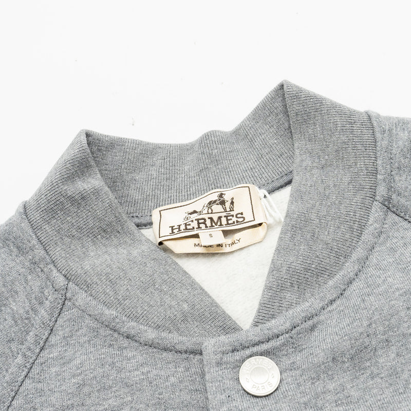 Hermes size S Quarterb H varsity jacket Cotton Gris