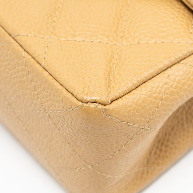 Chanel Small Classic Double Flap Bag Caviar Beige LGHW