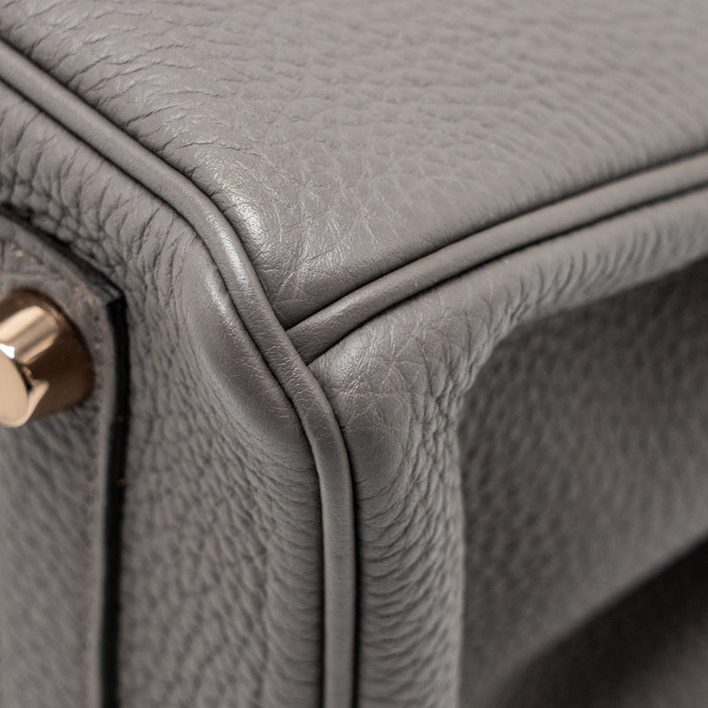 Hermes Birkin 25 Togo Gris Etain RGHW Stamp D