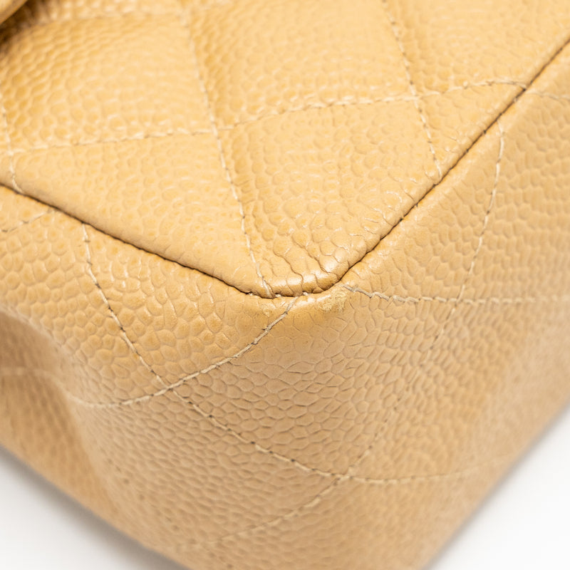 Chanel Small Classic Double Flap Bag Caviar Beige LGHW