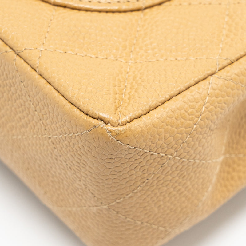 Chanel Small Classic Double Flap Bag Caviar Beige LGHW