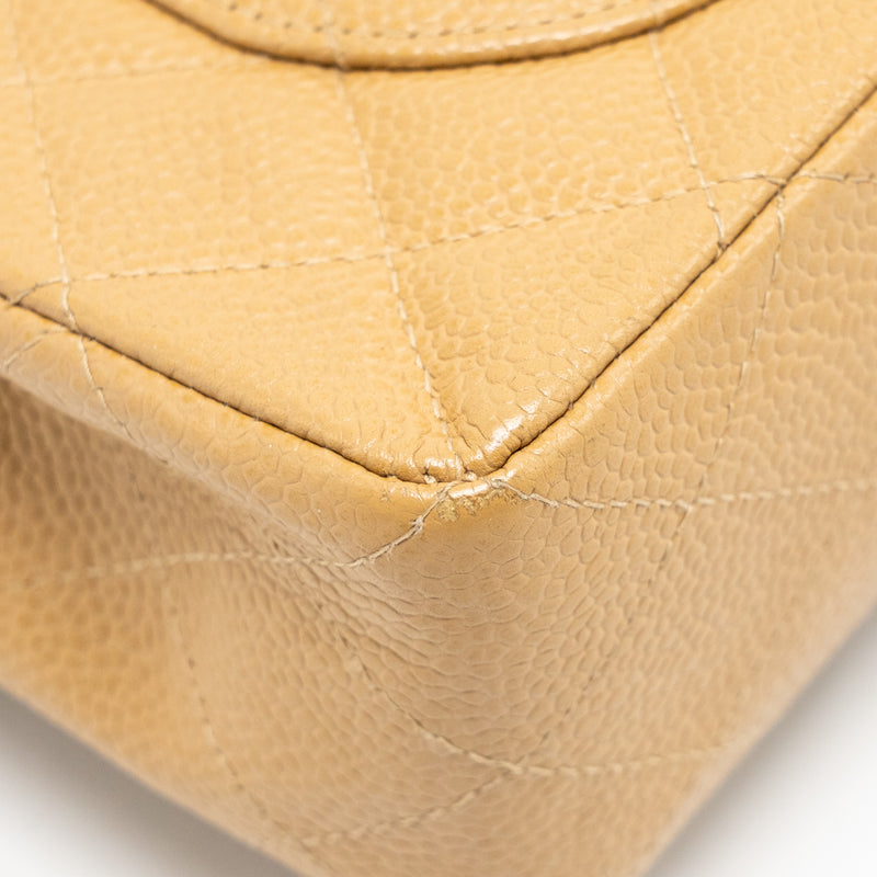 Chanel Small Classic Double Flap Bag Caviar Beige LGHW