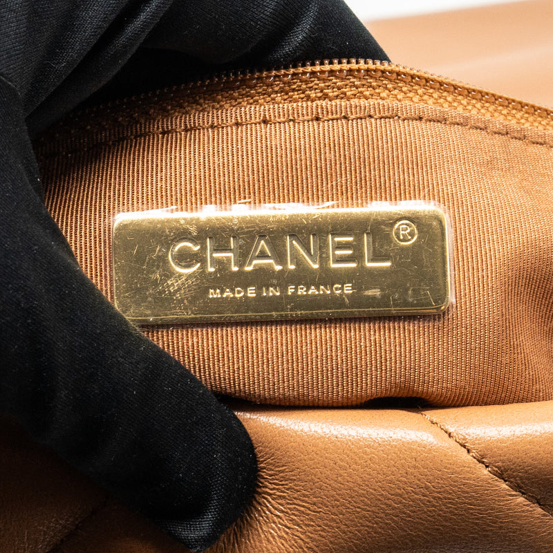 Chanel Small 19 Bag Lambskin Caramel Multicolour Hardware (Microchip)