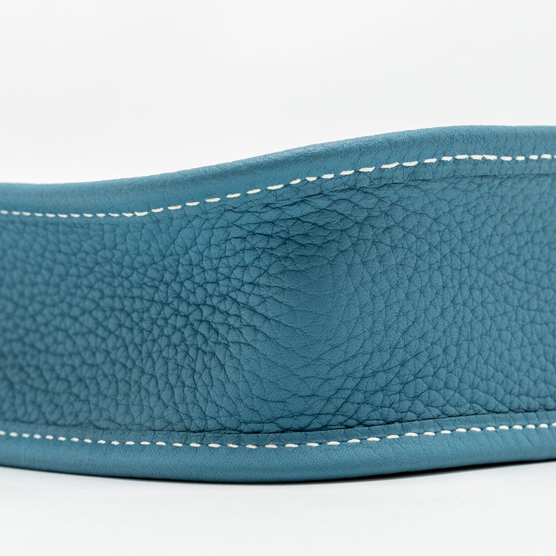 Hermes Mini Evelyne Clemence New Blue Jean SHW Stamp W