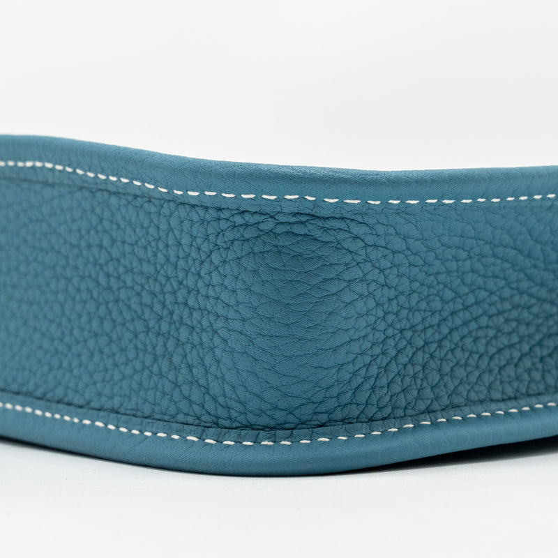 Hermes Mini Evelyne Clemence New Blue Jean SHW Stamp W