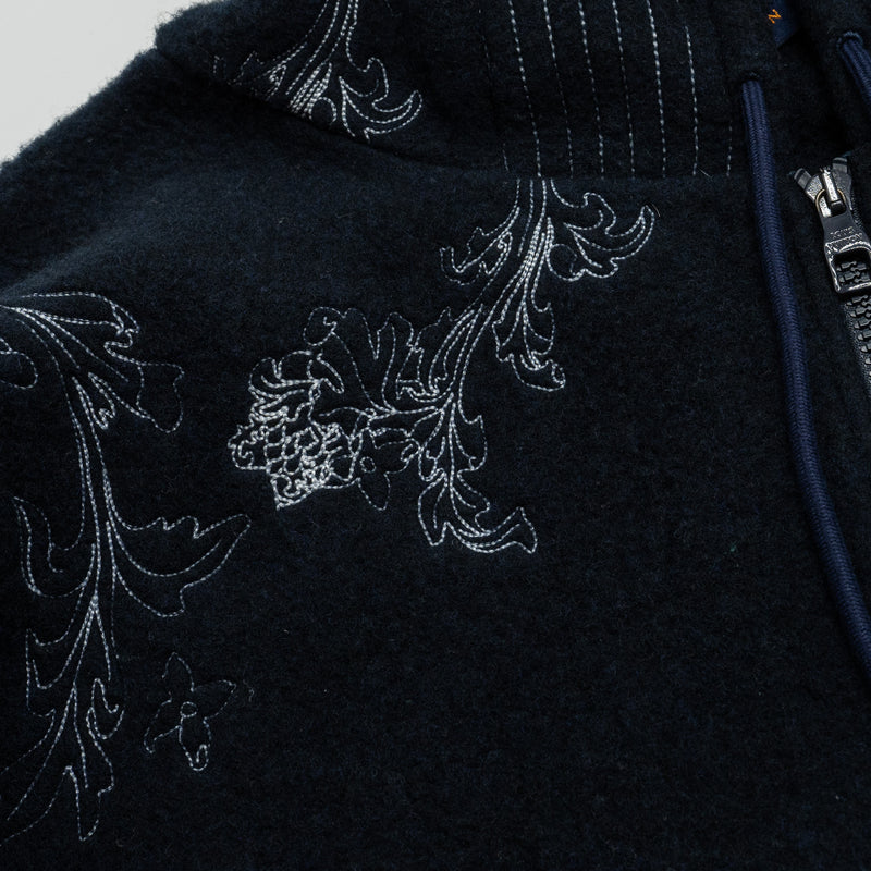 Louis Vuitton size M 2020-21FW printed zip hoodie dark blue