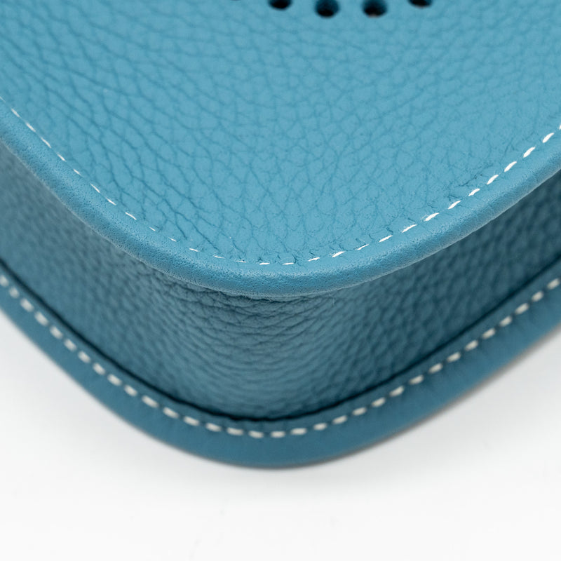 Hermes Mini Evelyne Clemence New Blue Jean SHW Stamp W