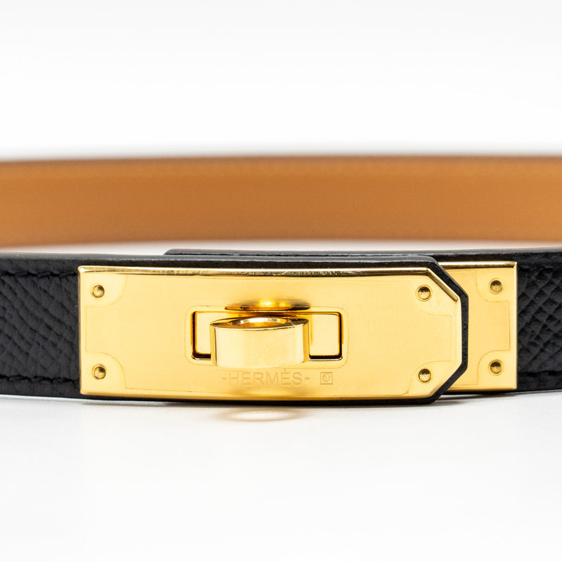 Hermes Classic kelly Belt Epsom Black GHW Stamp W