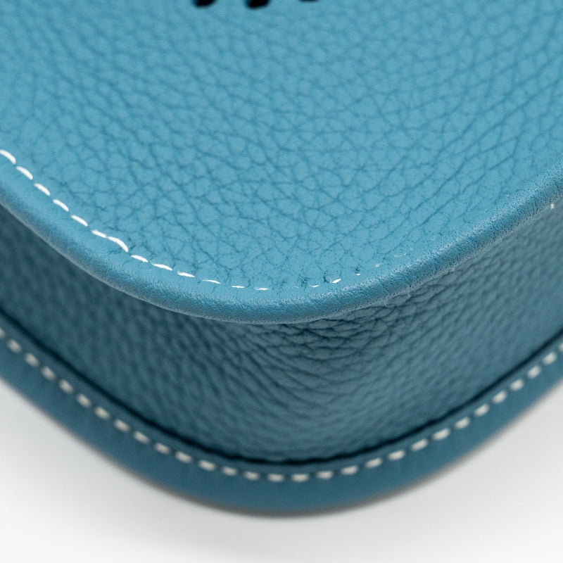 Hermes Mini Evelyne Clemence New Blue Jean SHW Stamp W
