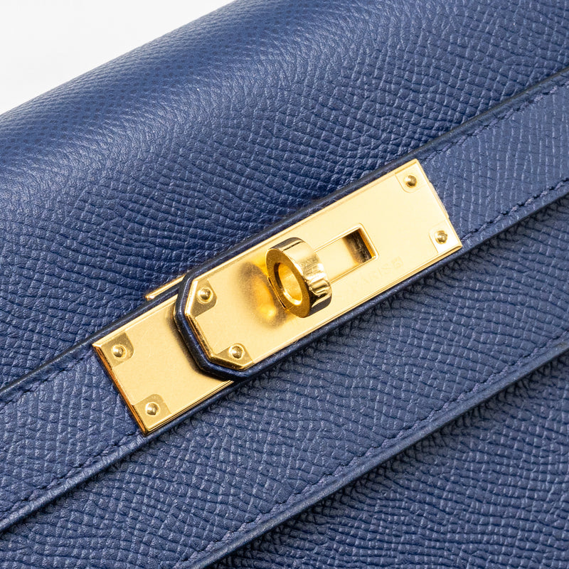 Hermes kelly 32 epsom blue sapphire GHW stamp X