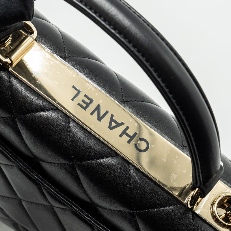 Chanel Small Trendy CC Flap Bag Lambskin Black LGHW (Microchip)